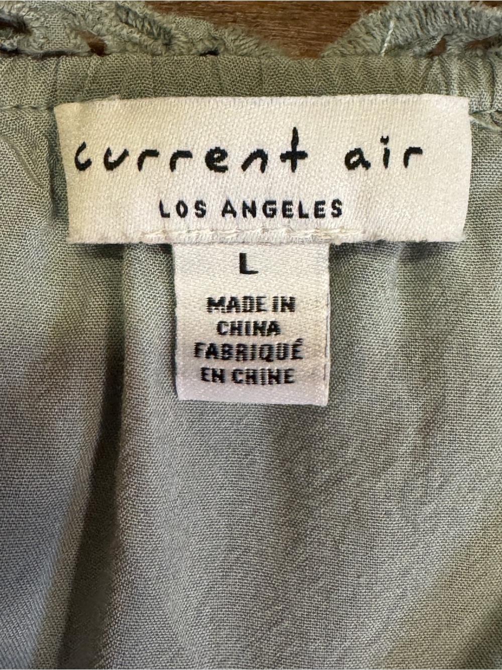 Current Air Los Angeles Olive Eyelet Midi Dress Large - Picture 4 of 9